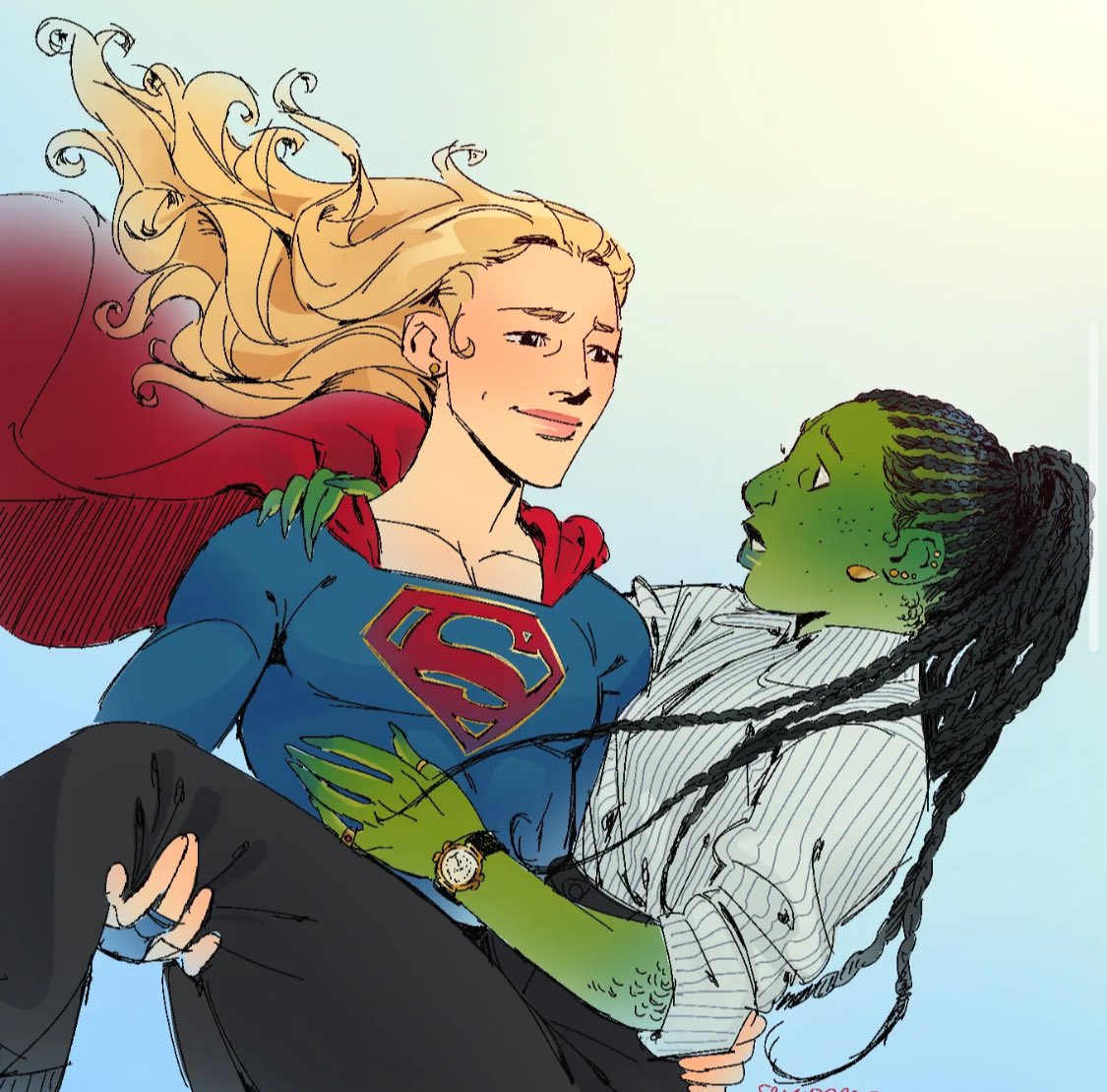 mickxtii's tweet photo. i like figuring out the weight different hair and hairstyles have and how it affects how they move, if that makes sense? its v fun to draw... 
also i miss her... https://t.co/LU4XLLloXw