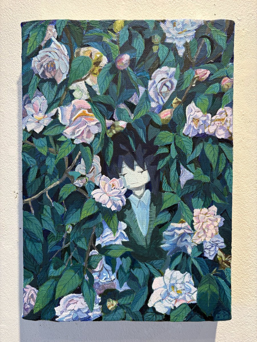 アクリル絵画　「flowers」　ハンドメイド　SM いつかおちるその時まで」 SM キャンバス アクリル絵の具 ⁡ #アクリル