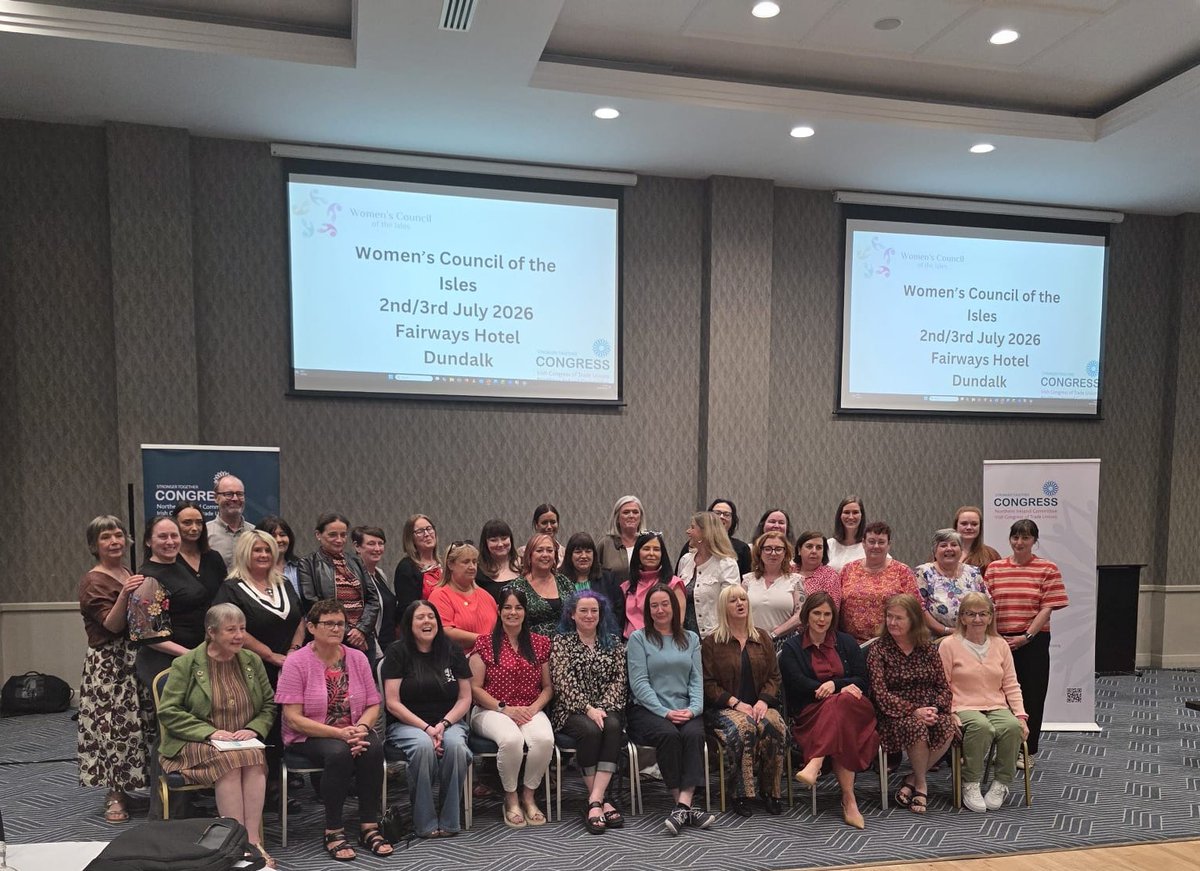 pcs_union's tweet photo. Women’s Council of the Isles. 

PCS delegates, Siân Boyles WTUC, Liz McGahey STUC, Rilana Slots and Gayle Matthews ICTU, delivered presentations on sexual harassment, violence against women and girls and political campaigns on challenging the far right.

Read all about it here https://t.co/1LcOQLg4No