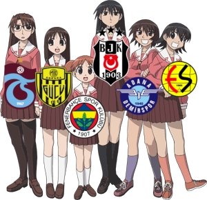 Zirc570's tweet photo. Turkish teams i belive Azumanga Daioh characters would support i made this because im bored https://t.co/00cYZRXB7c