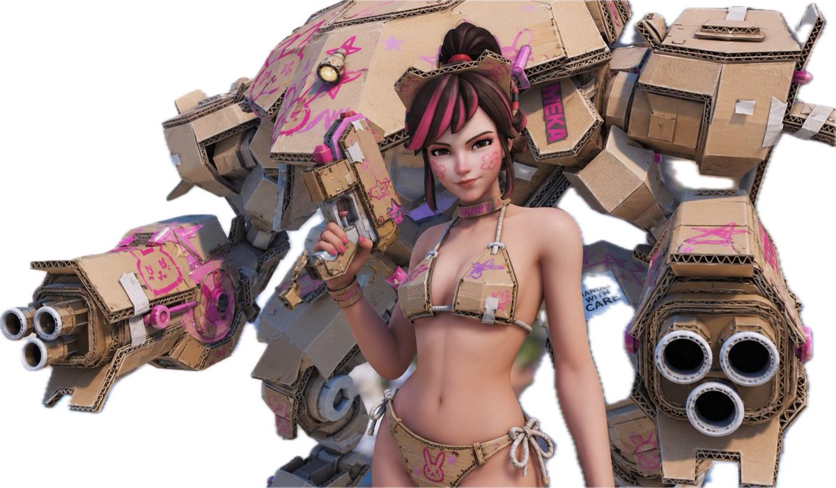 TOKKIH0PS's tweet photo. It's hot, and she wanted to save some money so the MEKA pilot made a Cardboard bikini! 
And she build a Mech too! 

Hope the reader likes it! 💖 https://t.co/JMIMBe8w8K