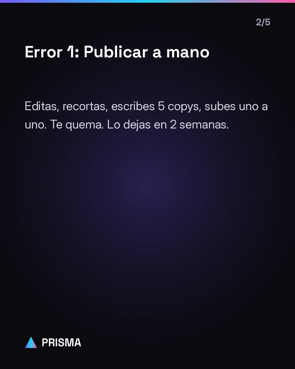 CarlitoFluito's tweet photo. Llevas meses diciendo que 'tienes que estar en redes' y sigues invisible. No es vagancia: son 3 errores. Te los enseño (y cómo PRISMA los borra). Desliza → https://t.co/sMAOavkack