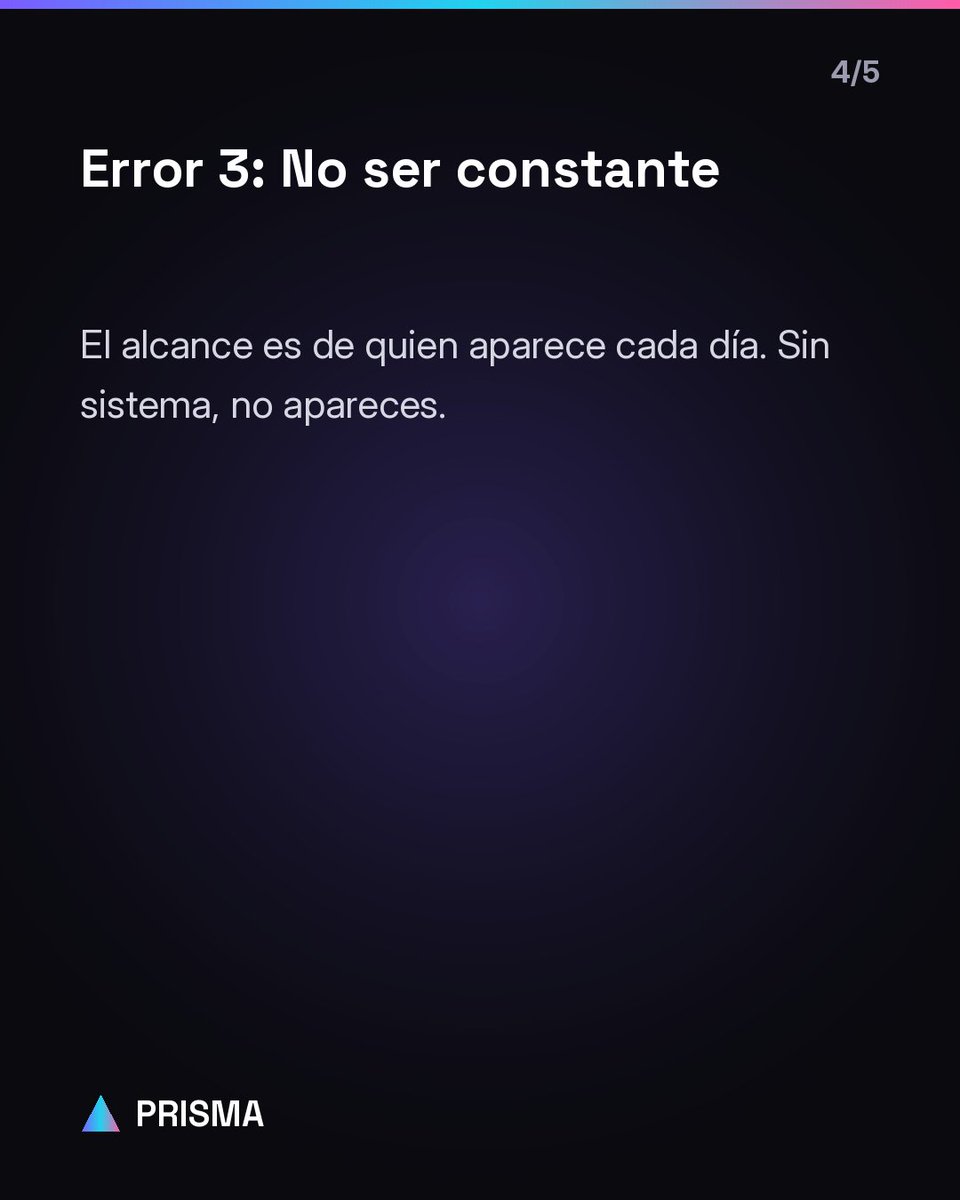 CarlitoFluito's tweet photo. Llevas meses diciendo que 'tienes que estar en redes' y sigues invisible. No es vagancia: son 3 errores. Te los enseño (y cómo PRISMA los borra). Desliza → https://t.co/sMAOavkack
