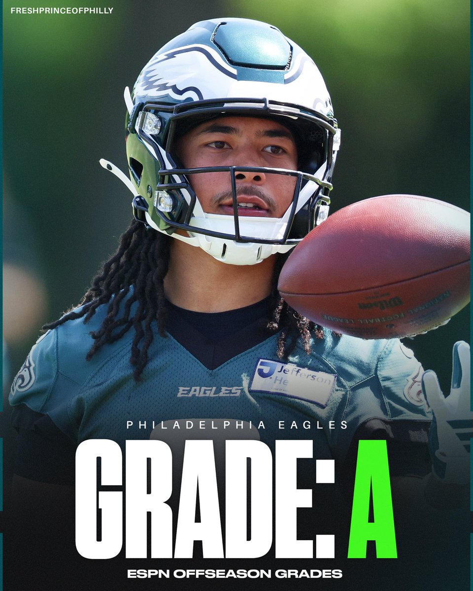 freshprincephi's tweet photo. ESPN’s Seth Walder gave the Eagles the NFL’s highest offseason grade with an A. https://t.co/6f8jYHRduk
