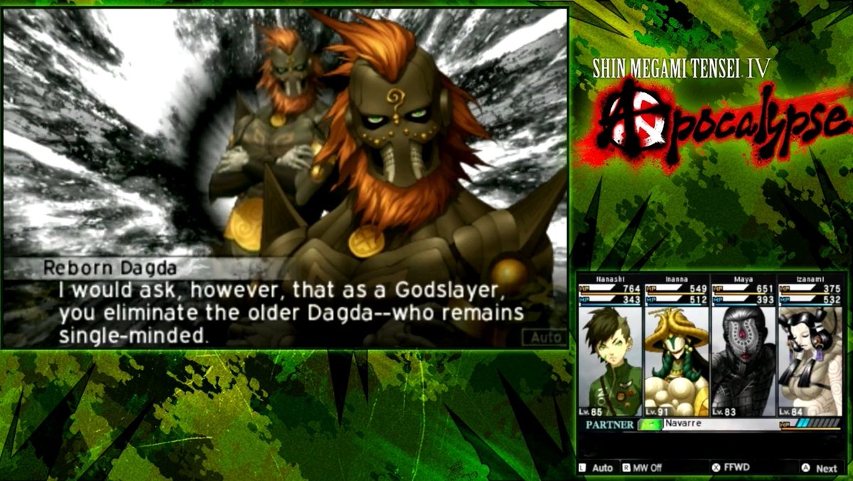 larrancitaber's tweet photo. *LEAK*
Leaked unreleased footage of Shin Megami Tensei IV Apocalypse: Rerecord:
Supposedly this is footage of Nanashi fighting Dagda in the peace route. 
Source: Larrancileaks https://t.co/t3gGJQdJY3