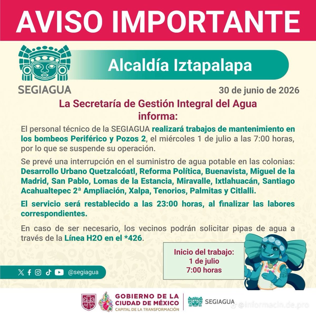 FannyLMoran's tweet photo. @SEGIAGUA, entiendo que estaban trabajando, pero hasta hoy no se ha restablecido el servicio de agua y no hay disponibilidad de pipas. https://t.co/XK6cadn8Gs