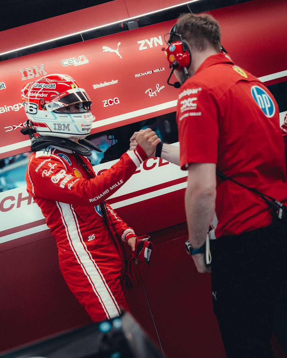 CL16_inside's tweet photo. Honestly, happy with Charles’ performance today. He’s still adapting. He had good pace and had a few snaps during the lap. The most important thing is that Charles didn’t have any complaints about the car. Step by step.

Congrats to Lewis. He’s just very strong at this track, just like Charles is at Monaco. So I’m really looking forward to tomorrow and seeing our race pace, hopefully with the chance to fight for the win 🤞

Come On Charles 👊

#F1 #BritishGP 🇬🇧