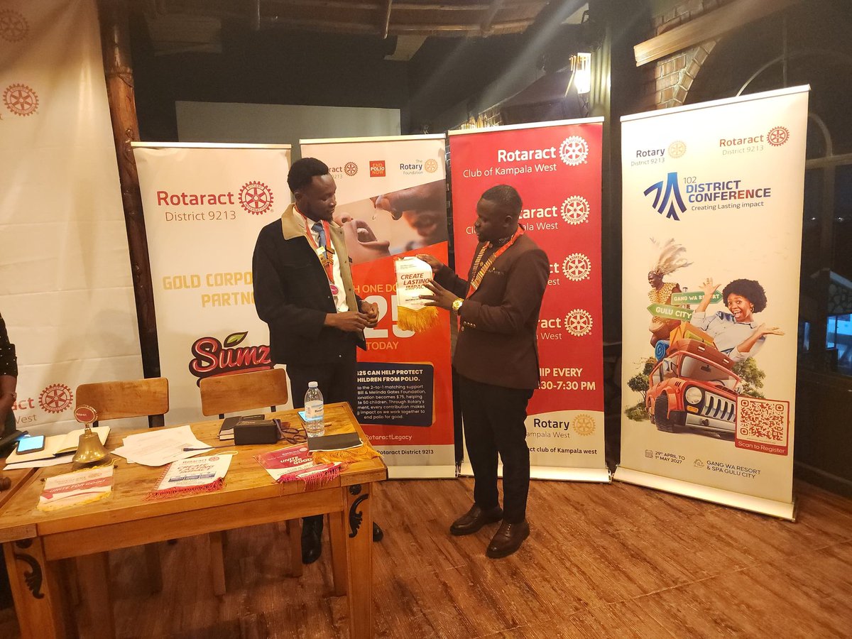 IAtuhamize's tweet photo. Glad to have accompanied DRR @MuwanguziAlex11 on his very first official visit to @rctkwest
He emphasized quality membership growth, encouraged every member to contribute USD 25 to TRF and reminded the club to remain committed to the first goal of Rotaract.
#RotaractLegacy https://t.co/R6x7IG0NQv