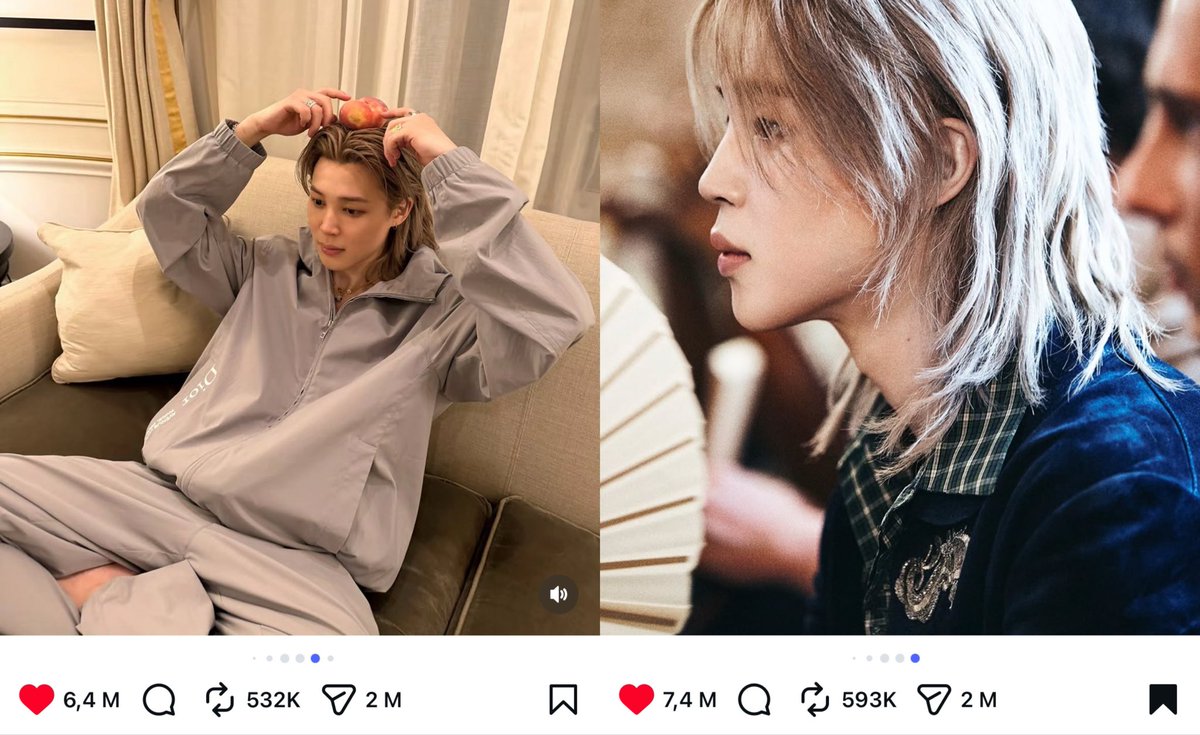 cocojm_0t7's tweet photo. [INFO] #Jimin’s latest two Instagram posts have officially surpassed 2 MILLION SHARES each! 🔥🤯

— He is the only BTS member with at least two posts exceeding 2M shares.

CONGRATULATIONS JIMIN https://t.co/y6fluBdieo