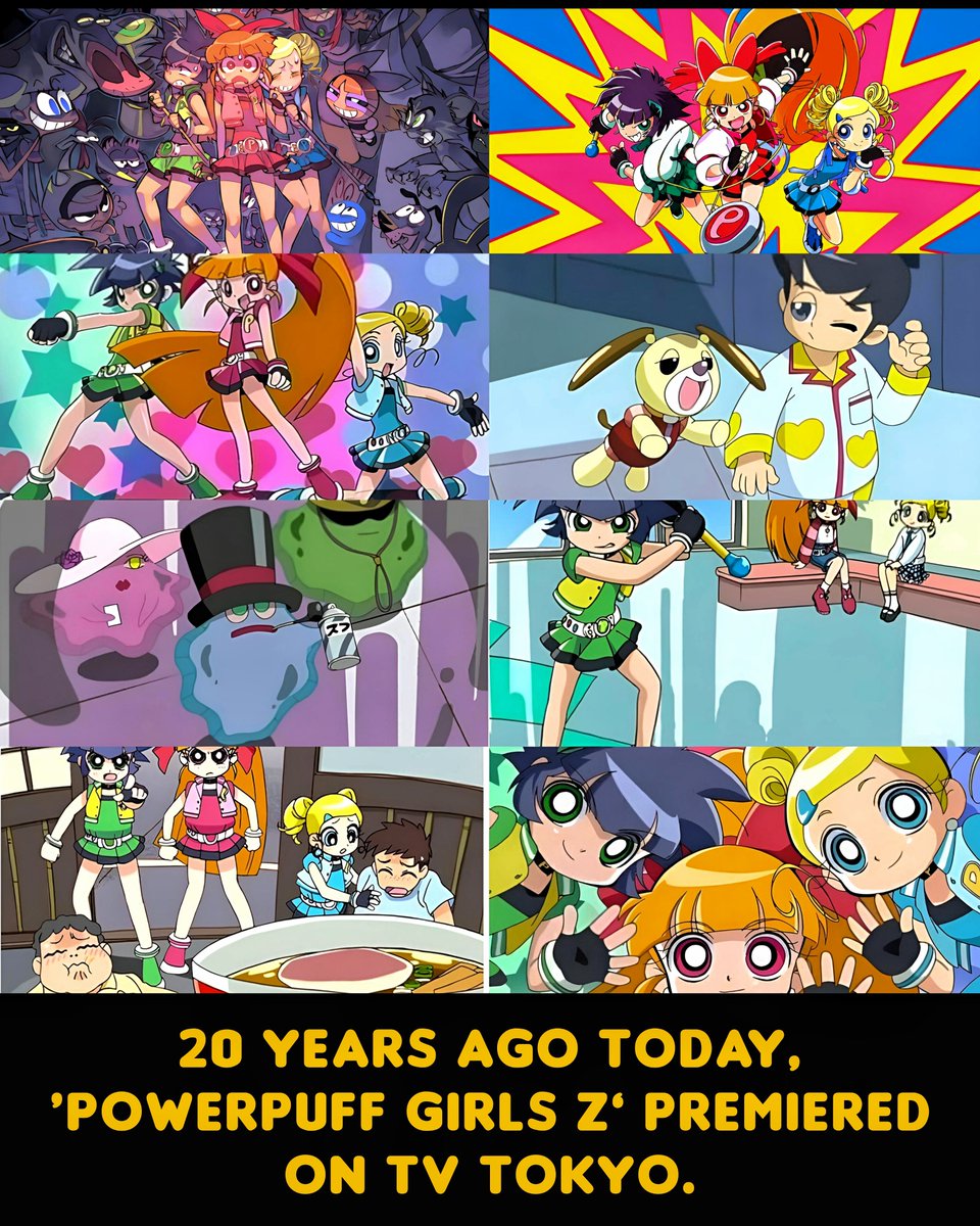 cartoonvibes26's tweet photo. 20 years ago today, Powerpuff Girls Z premiered on TV Tokyo.

This anime reimagining gave Blossom, Bubbles, and Buttercup a fresh origin, magical transformations, and a unique Japanese style while keeping the heart of the original series alive. Two decades later, it remains a nostalgic favorite for fans around the world.

Which version do you prefer: the original Powerpuff Girls or Powerpuff Girls Z?