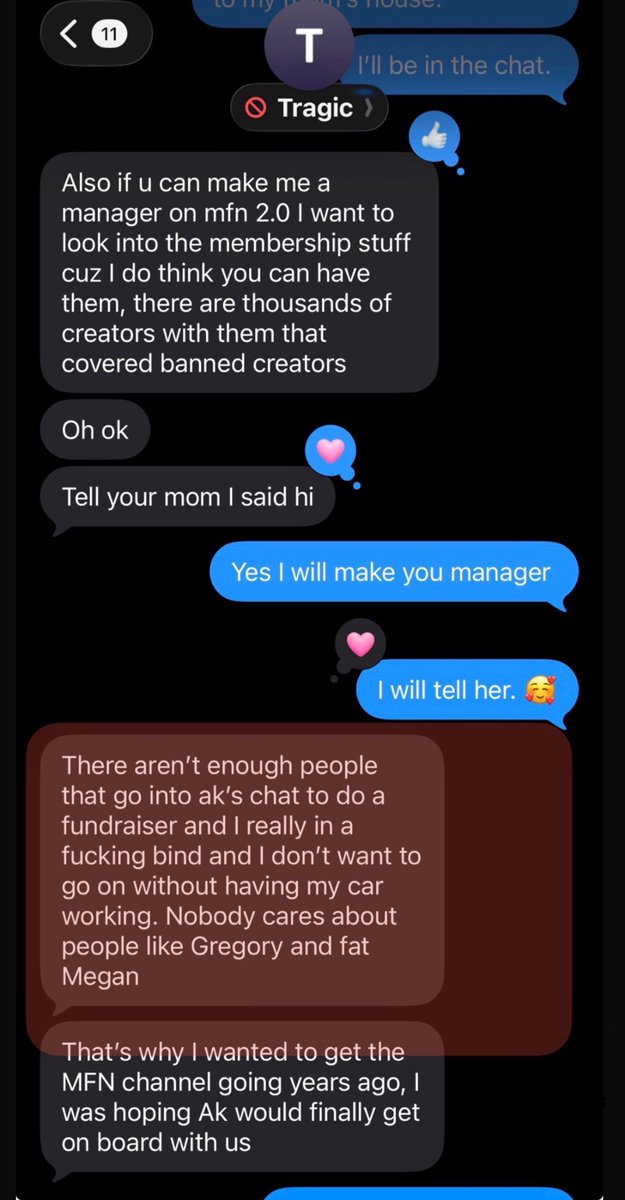 AlexGlitter7's tweet photo. AK the $4K I spent trying to help a “friends” who 🤥 saying they’re 
-Homeless -needed expensive meds -living in 🚙 w/ his 🐶🐶&amp;🐈‍⬛ -was depressed &amp; dying. He gave me the 1st MFN YT. 
MFN2.0 was one I started &amp; built from 0 subs. NEVER was an agreement made to give him $ I made. https://t.co/W98JftZiyl