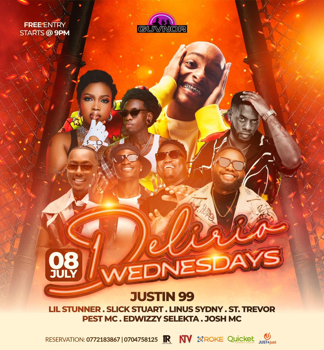 Mrdnd256's tweet photo. Can't wait to see you on the dance floor 💃🕺🔥 with Justin99 alongside Sheila Gashumba &amp; more... 🔥🔥

📍Club Guvnor 8th July... FREE ENTRY ✅

#DelirioWednesdays https://t.co/VgaAo1IU6j