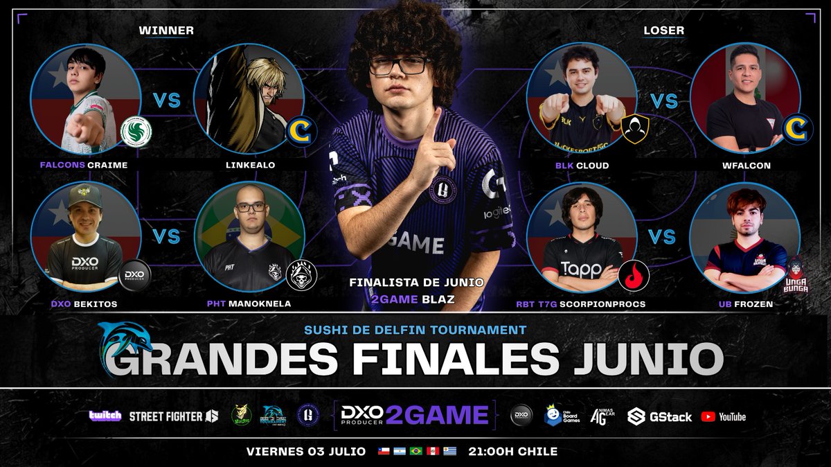 NickDogg85DDR's tweet photo. #sushidedelfin especial
Grandes finales de Junio! se juega hoy a las 21hs EDT! #blaz a la espera del ganador del top8 en dónde tendremos a los mejores del mes, entre ellos , #craime , #frozen #cloud #scorpionprocs #wfalcon #bekitos #linkealo #manokanela
https://t.co/BAZu2ZDMcX https://t.co/U6x0YvilPn