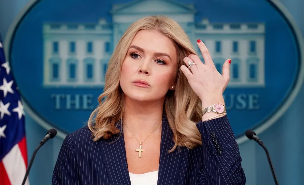 remarks's tweet photo. JUST IN: 🇺🇸 White House Press Sec. Karoline Leavitt says "Gen Z and those younger than me have been raised with just silver spoons in their mouths."

"Send them to Cuba, send them to Iran." https://t.co/utisPH1V8h