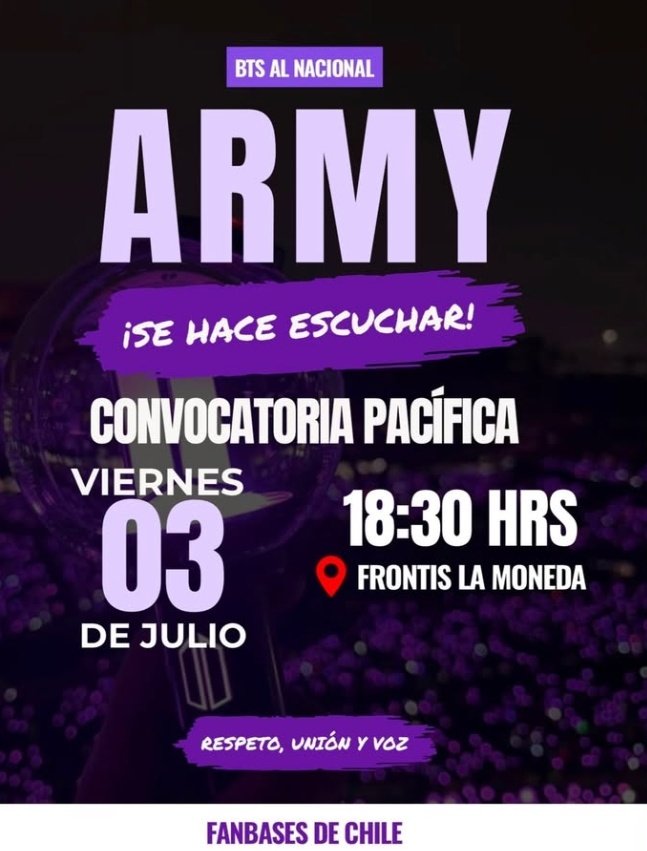 antvm2612's tweet photo. ¡¡ATENTOS ARMYS!! 
#BTSALNACIONAL https://t.co/KSKBlrVYsk
