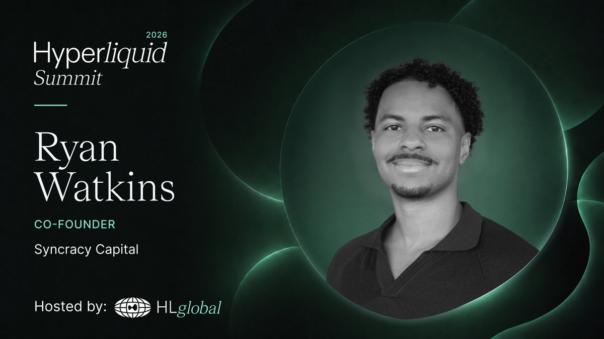 HLglobal_'s tweet photo. We're glad to welcome @RyanWatkins_ to the Hyperliquid Summit stage July 16 in NYC. 

Co-founder of @SyncracyCapital &amp; former Sr. Analyst at Messari, Syncracy was among the earliest supporters of Hyperliquid &amp; coined HL as “The Everything Exchange” in their first HYPE thesis. https://t.co/ce84p9EfIj