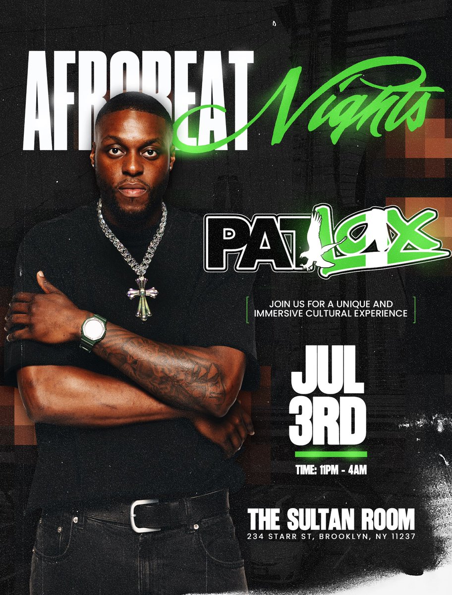 DJPATLAX's tweet photo. We turning Williamsburg Brooklyn upside down tonight! Iykyk!!!!!

ONE NIGHT TWO EVENTS 

Secure your tickets now! https://t.co/1adJewRLAx https://t.co/9ToBBAt0Vm