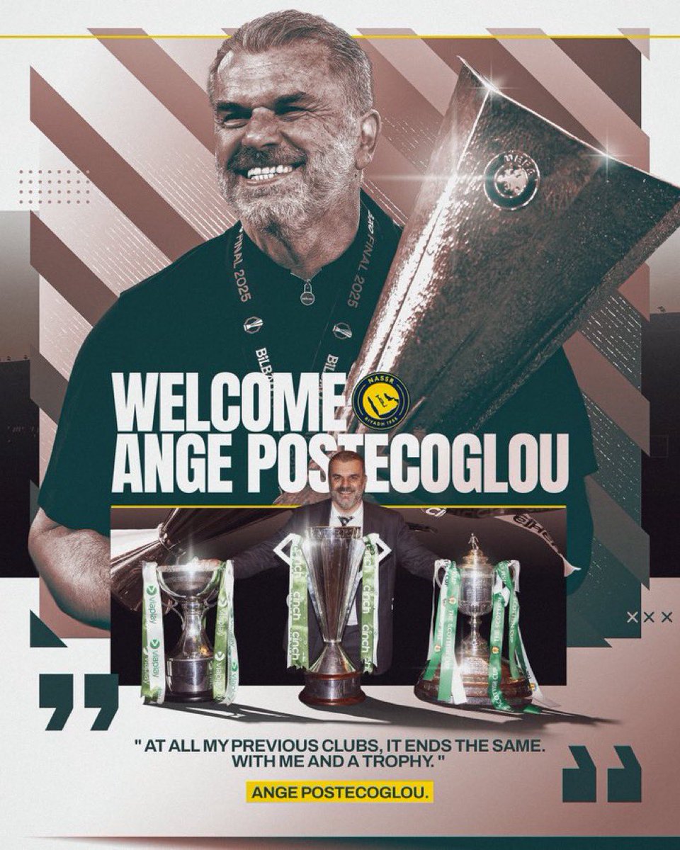 Lilywhite_Rose's tweet photo. Massive congratulations to #thfc legend Ange Postecoglou on becoming the new manager of @AlNassrFC 

Ange will manage CR7. https://t.co/pCB745a8OO