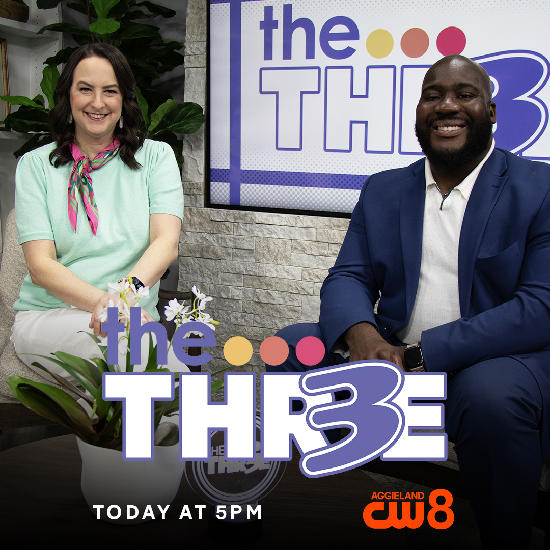 CW8Aggieland's tweet photo. Watch The Three.  Today at 5 on CW8 Aggieland. https://t.co/eY9ZvnzGgE