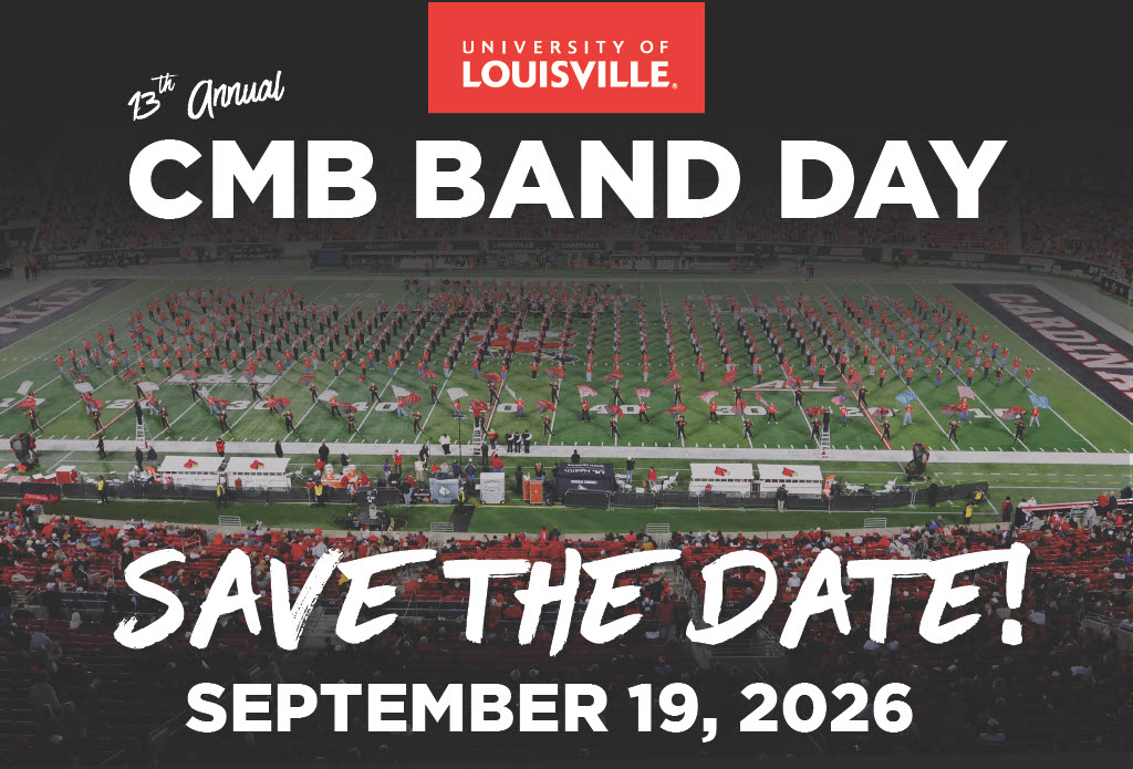 MarchingCards's tweet photo. Our annual CMB Band Day will be held on Saturday, September 19 (Louisville vs. SMU). Save the Date! https://t.co/mOPPHNqMmw