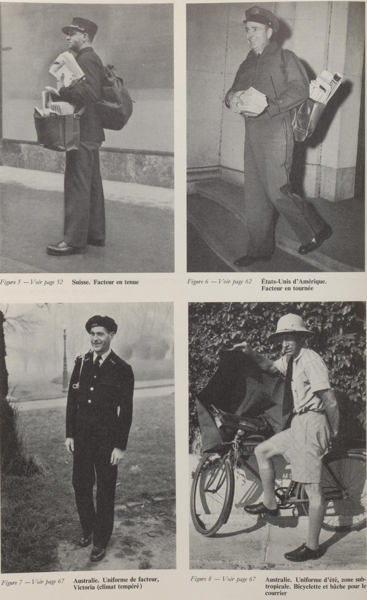 UPU_UN's tweet photo. #FlashbackFriday🤎

These photographs capture postal workers delivering mail on foot across different parts of the world, highlighting the diversity of uniforms adapted to local climates and contexts - from Switzerland, USA and Australia. @USPS @auspost 

[UPU Archives, 1956] https://t.co/tC9fm4suBN
