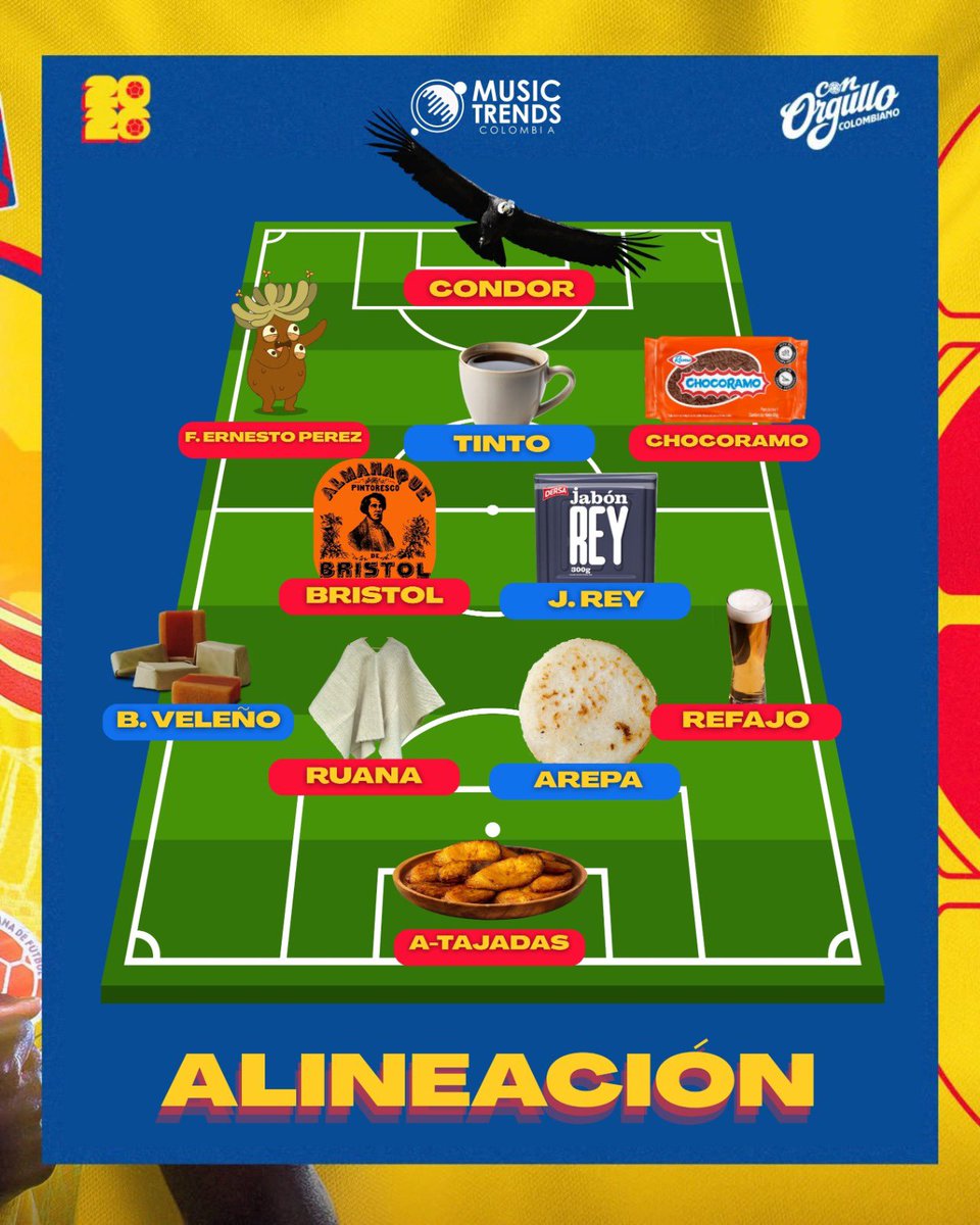 musictrendscol's tweet photo. Aquí va nuestra alineación para hoy ⚽

¿Cómo la ven? ¿A quién ponen de suplentes? 👀🇨🇴 https://t.co/92rF4ksvhI