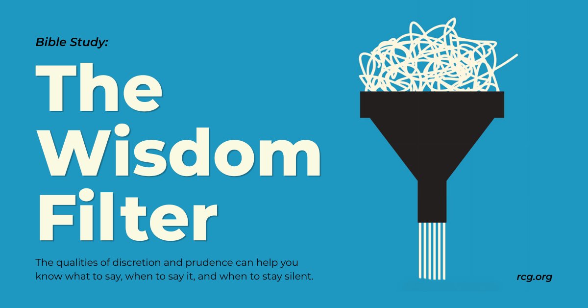 rcgupdates's tweet photo. Bible Study: The Wisdom Filter

The qualities of discretion and prudence can help you know what to say, when to say it, and when to stay silent.https://t.co/45s3aXeRnQ https://t.co/qXbocDppPX