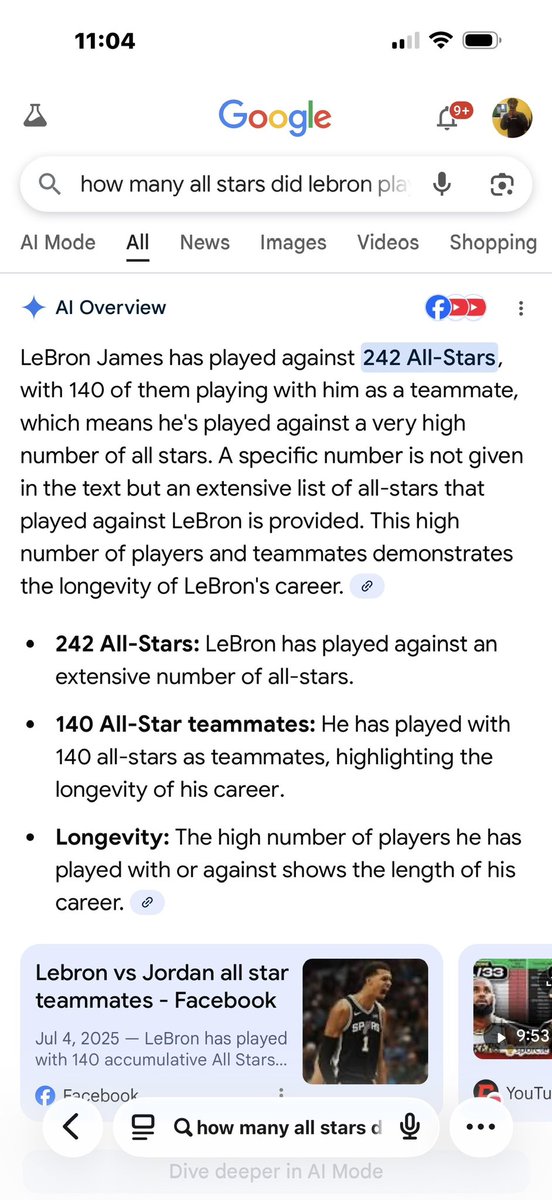 Vari2200's tweet photo. @BBallNowandThen LeBron has faced more Allstars than anyone who played in 80’s and 90’s. https://t.co/TfQKhqTk9o