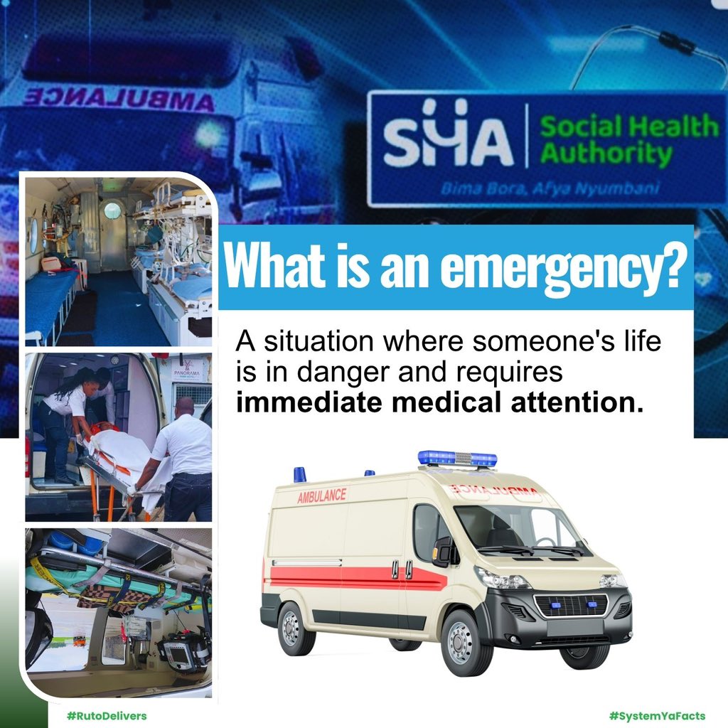 UDAdocument's tweet photo. A life saved is a nation strengthened. SHA’s ambulance evacuation service guarantees 24/7 emergency response for all Kenyans when every second counts.
#SHAAmbulance
Emergency Evacuation
#VoteMuchinaOlkalou
Samuel Nyagah
#wamatangiAkoground
boma yangu market
#maishacomplete https://t.co/qGDdgTOd1h