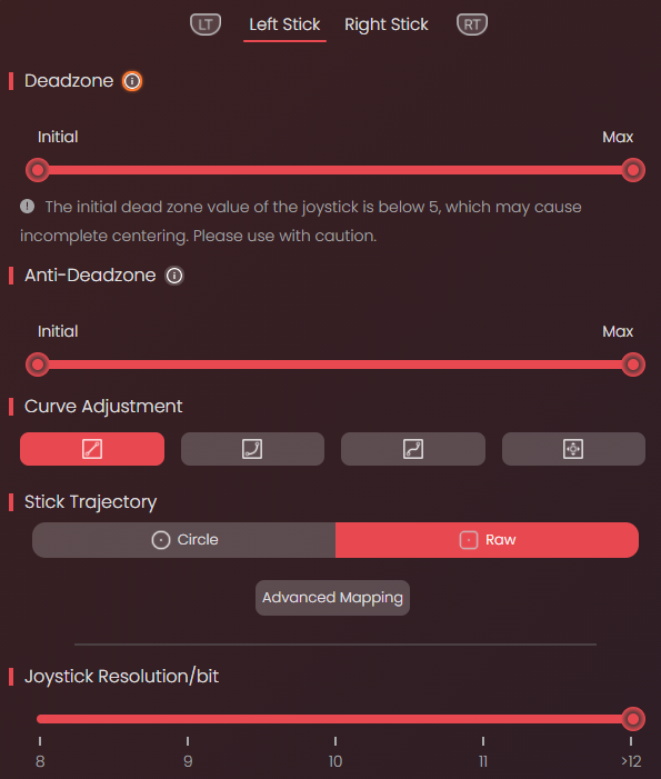 reaperreapzz's tweet photo. My current GameSir settings.  I've seen people setting their response curve in the app to S-curve, but I advise against it if you play games that have custom curves (Standard, Dynamic, and so on). The reason is, if you use the S-curve in the app and play a game like COD, you're creating a compound curve which exaggerates the acceleration and slowdown when aiming. 

my COD settings will be in the replies⬇️