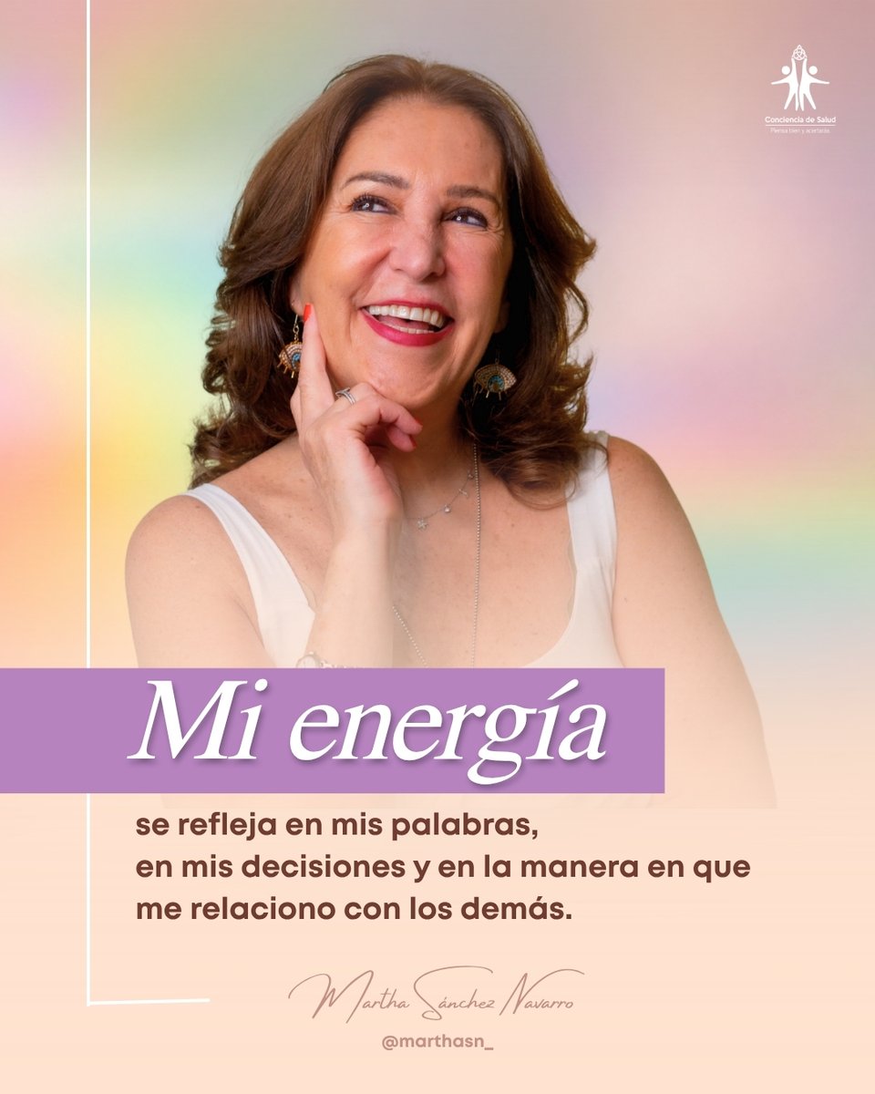 marthasn_'s tweet photo. Lo que llevas en tu interior se refleja en la forma en que hablas, en las decisiones que tomas y en la manera en que te relacionas con quienes te rodean.
¿Cómo está tu energía el día de hoy?
#MarthaSánchezNavarro #ConcienciaDeSalud #EnergíaPositiva #EquilibrioInterior https://t.co/NHB589W8Gn