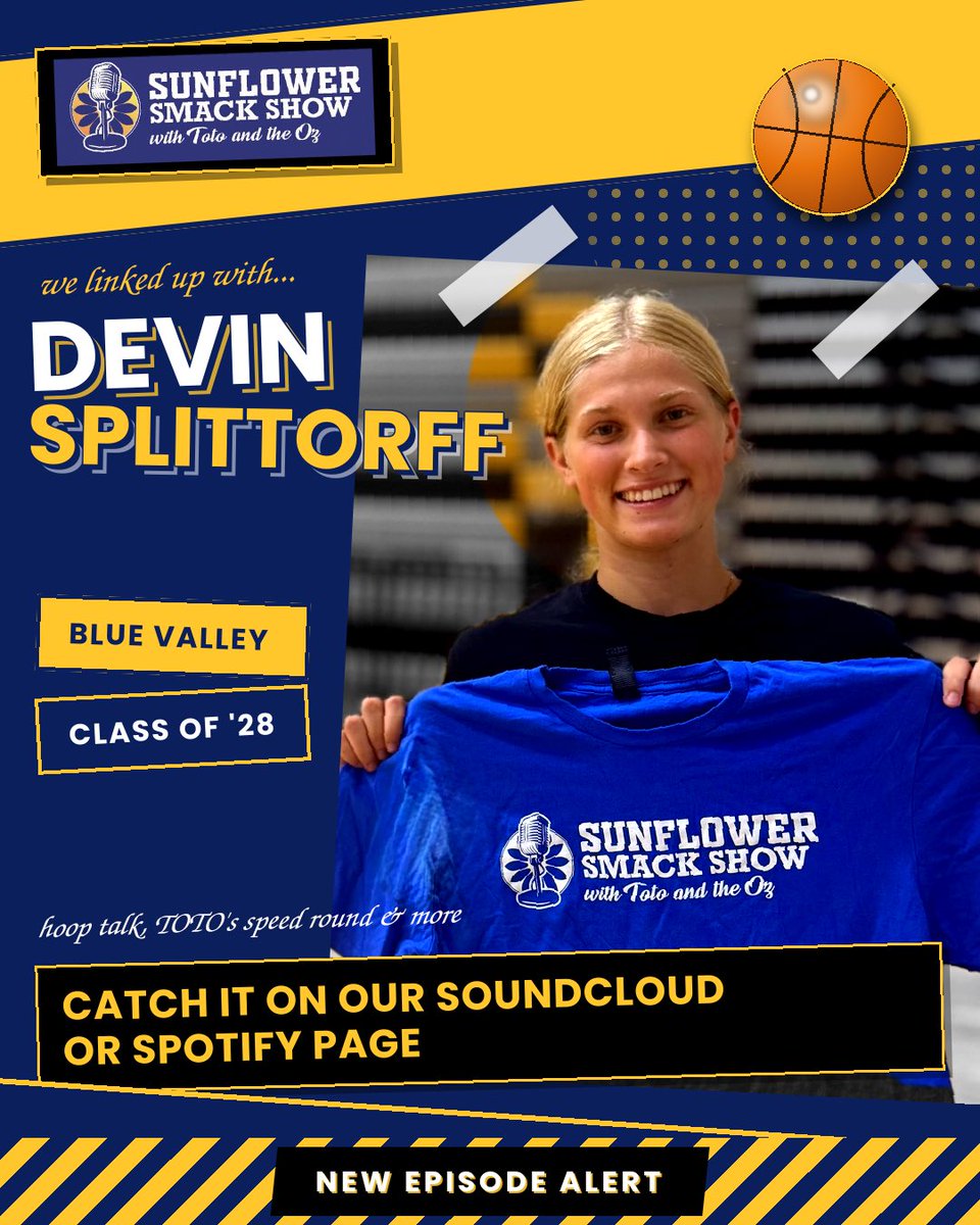 SunflowerSmack's tweet photo. Catch TOTOs interview w/@BVHSGirlsHoops 🏀🥎 (‘28) #MultiSport @DevinSplitt2028 (‘28)‼️2nd Team All-#EKL as a Soph & top 10 in scoring & assists‼️
🎙️SoundCloud➡️ https://t.co/tOuq3y8Jto
🎙️Spotify➡️ https://t.co/EJ6JwKIcDS https://t.co/k6aPqVRupU