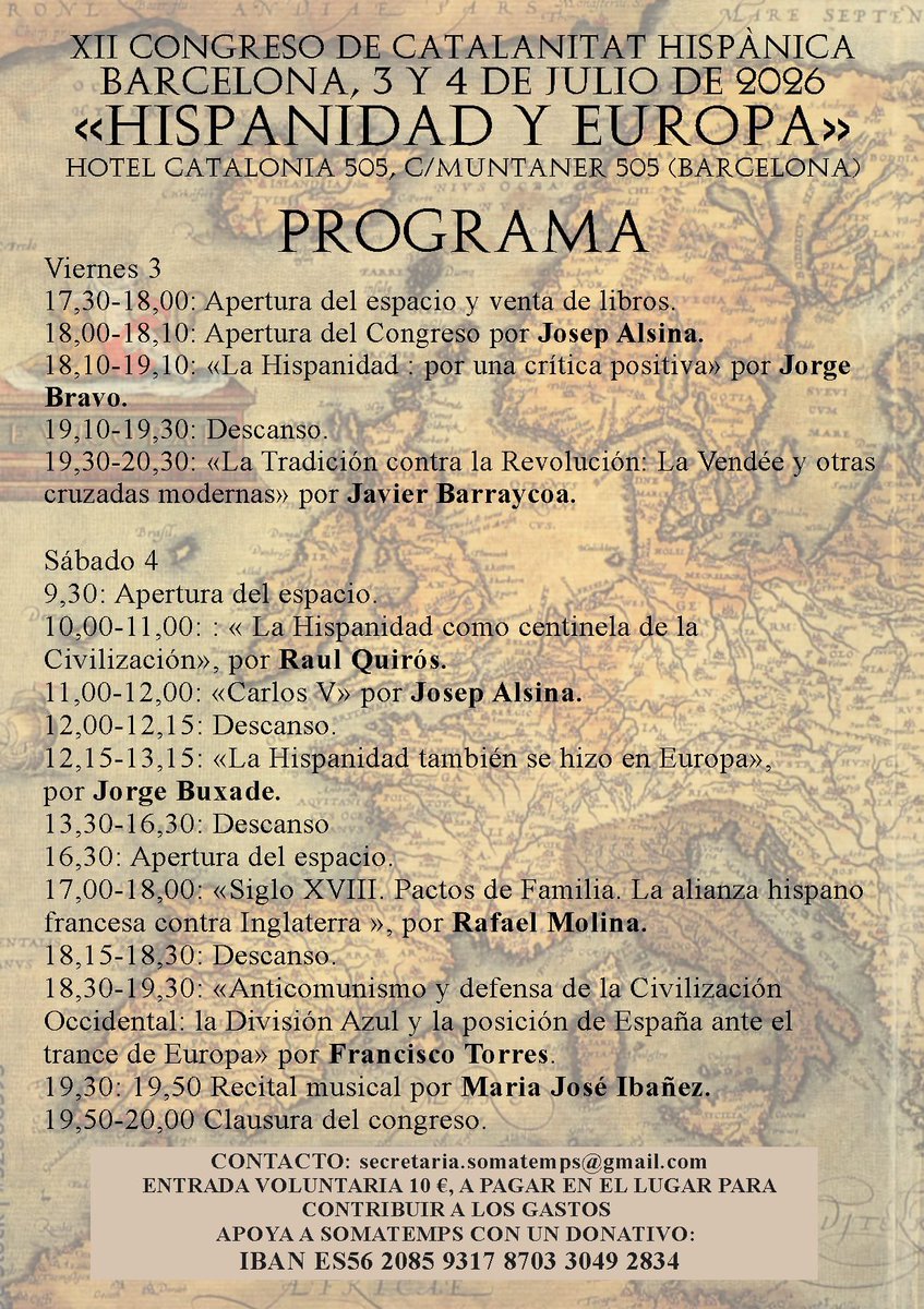 Jorgebuxade's tweet photo. Mañana estaremos aquí 
XII Congreso de Catalanidad Hispánica en Barcelona https://t.co/TlXPZrNorc