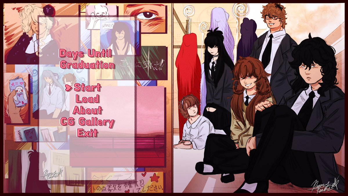 DreamGardenRose's tweet photo. And of course! Can't forget the "logo" game screen and some sketches!
I barley know code and most likely am not gonna make this into a game but if it was one- I amagined it be an interactive visual novel you know?
#digitalartwork #yanderesimulatorredesign
#digitalart
#yansim https://t.co/Y3kVy0L1YZ