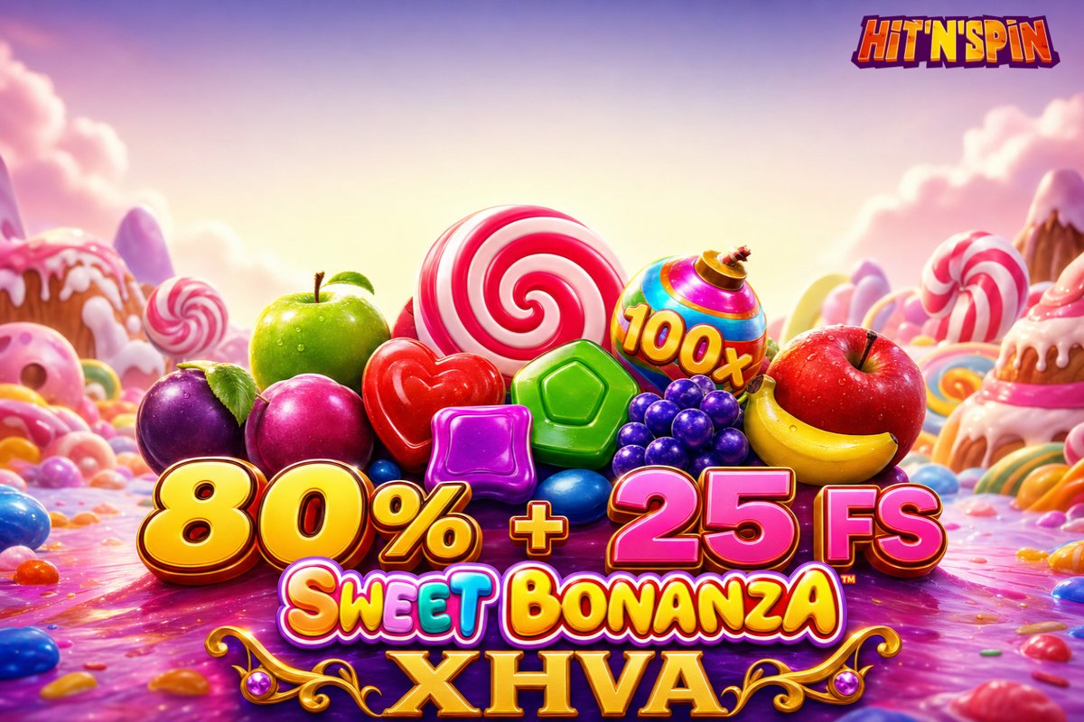 HitNSpin_Slot's tweet photo. Spin &amp; win in Sweet Bonanza slot at Hit &amp; Spin casino! 🎰🎉 Enjoy sweet rewards &amp; fun! 🍬🍭

XHVA➡️Sweet Bonanza
🎰80% + 25 FS
💶Min.dep: 15€

💶Max.Bonus: 500 €
🗓️Bonus active 3 days https://t.co/vkRdSHiKLC