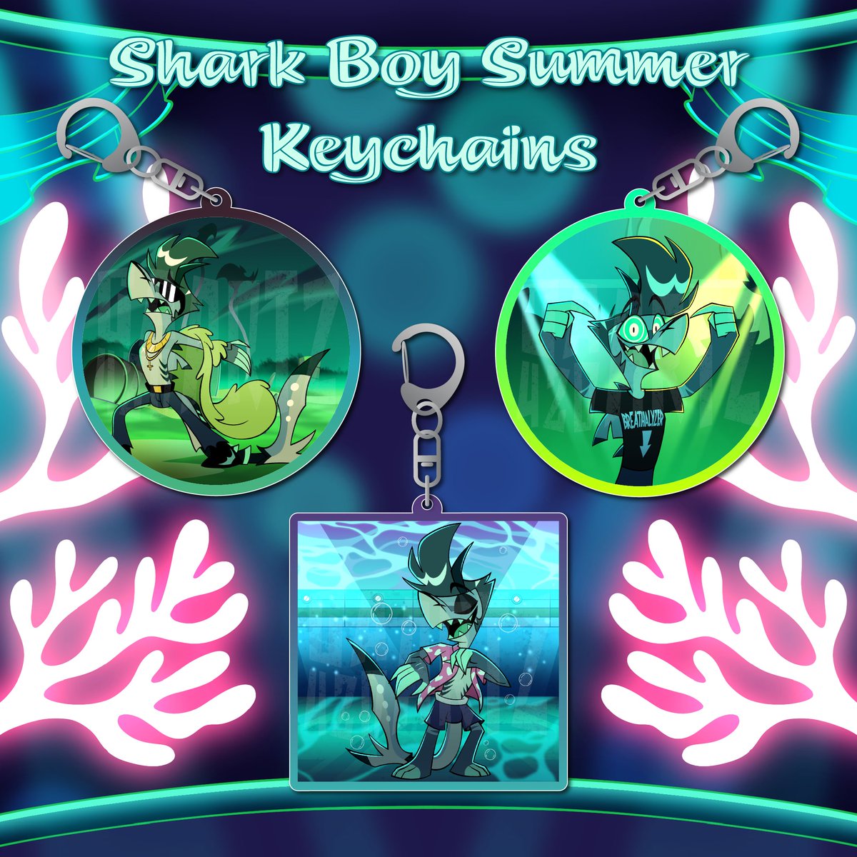 g_a420_artz's tweet photo. HAPPY late #ThurstyThurmanThursday lol. Wanted to post this yesterday, now my ACGGOODS Store is now live, and what better way to sell my first fan merch than the Shark Boy himself! My SBS Keychains and Stickers now on sale!π¦ππ΄#HelluvaBoss #HelluvaBossChaz #ChazHelluvaBoss https://t.co/WMDxUEJsTr