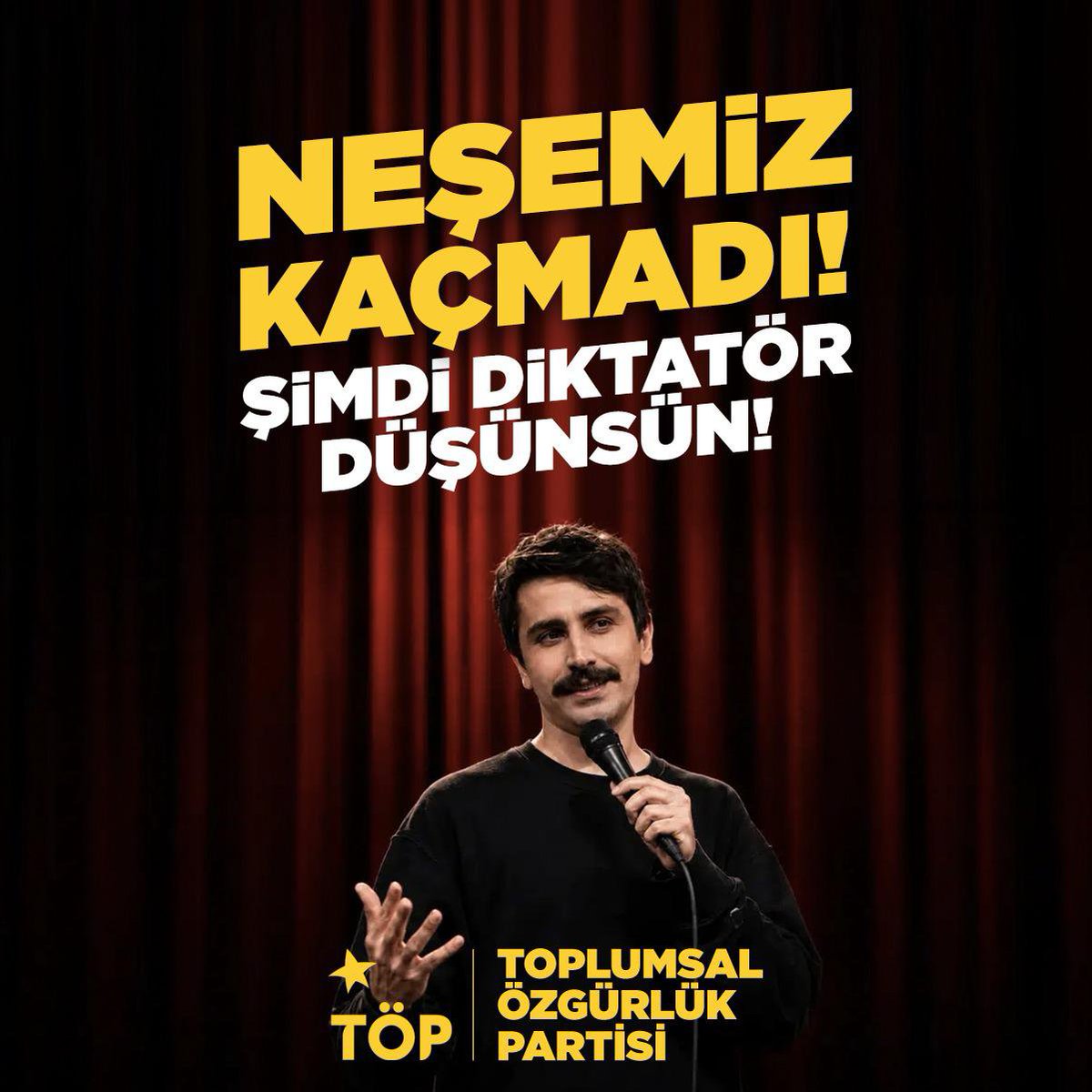 topresmihesap's tweet photo. Deniz Göktaş tutuklandı!
Onun milyonlarca kişiye ulaşan şakaları şimdi daha fazla sahiplenilecek.
Şimdi Deniz Göktaş'ın şakaları her evde, her sokakta, her köşe başında katlanarak büyüyecek.
Şimdi Deniz Göktaş'ın her bir şakasına atılan kahkaha diktatöre atılmış bir tokat olacak.
Şimdi Deniz Göktaş'ın gösterisi topluma dayatılan yaşama bir karşı çıkış gösterisi olacak.
Evet üzüldük ama neşemiz kaçmadı!
Şimdi diktatör düşünsün!