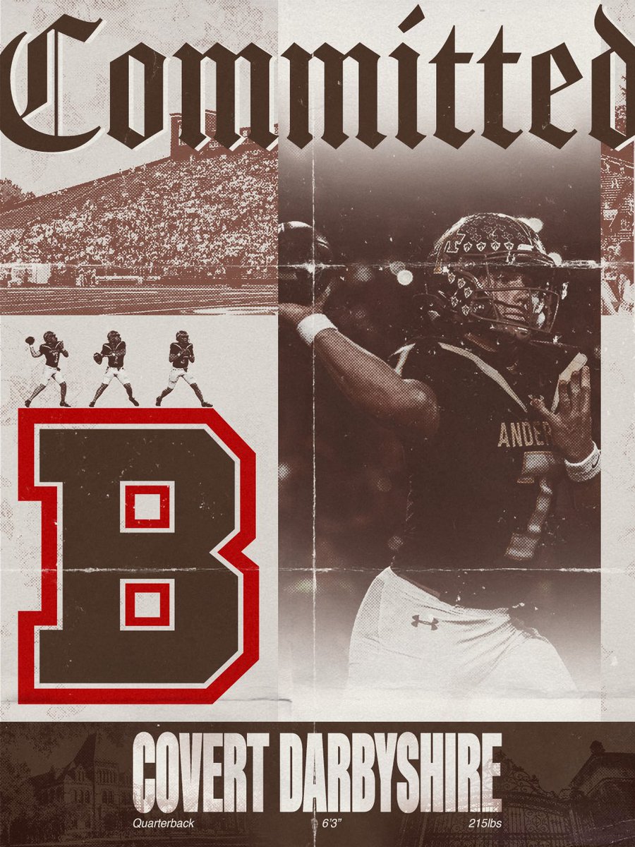 covedarby's tweet photo. Thank You Lord, for guiding me through every blessing and hardship.
After much prayer, I am blessed to announce my commitment to @BrownU_Football
Thank you to my family, friends, coaches, and the entire Brown coaching staff for believing in me.๐ค๐ป#EverTrue https://t.co/THEneXgs04