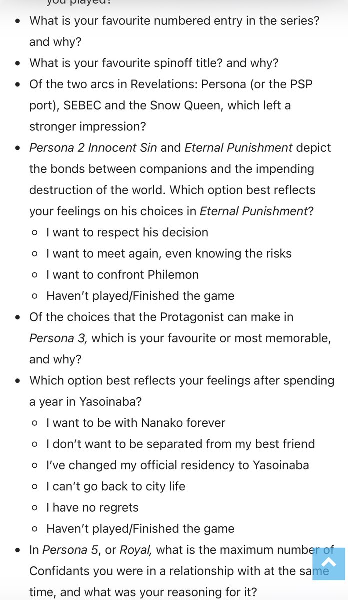 SkyRaiderG7's tweet photo. These are from the new ATLUS survey. Yeaahhhhhh Persona 1 and 2 are coming back soon lmao https://t.co/4mEFlKm1Lk