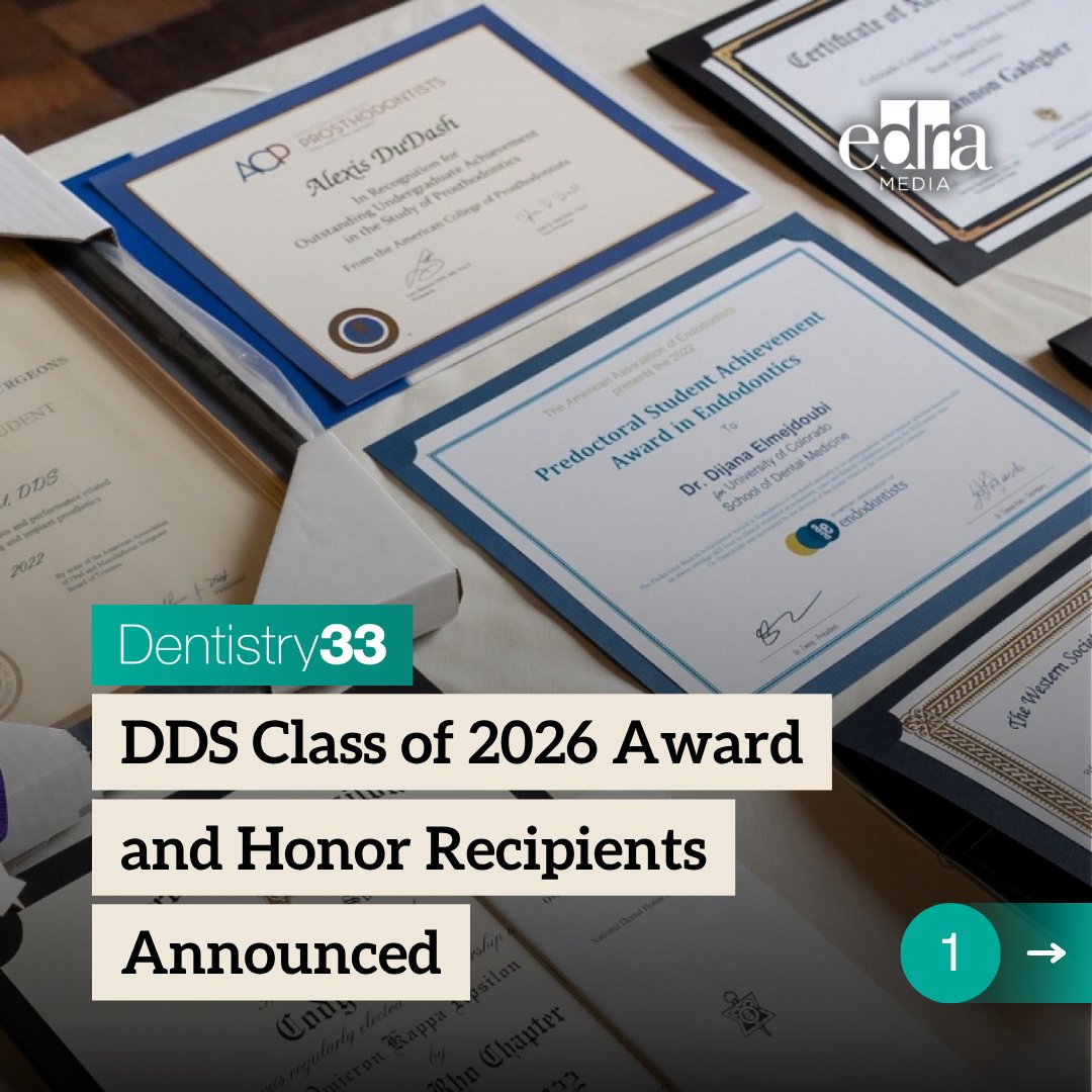 edra_publishing's tweet photo. Honoring Achievement in the DDS Class of 2026

Read the full article to learn more. [Link in bio]

#DentalEducation #AcademicExcellence #FutureDentists #DentistryNews #DentalStudents https://t.co/g8Djf5wGel