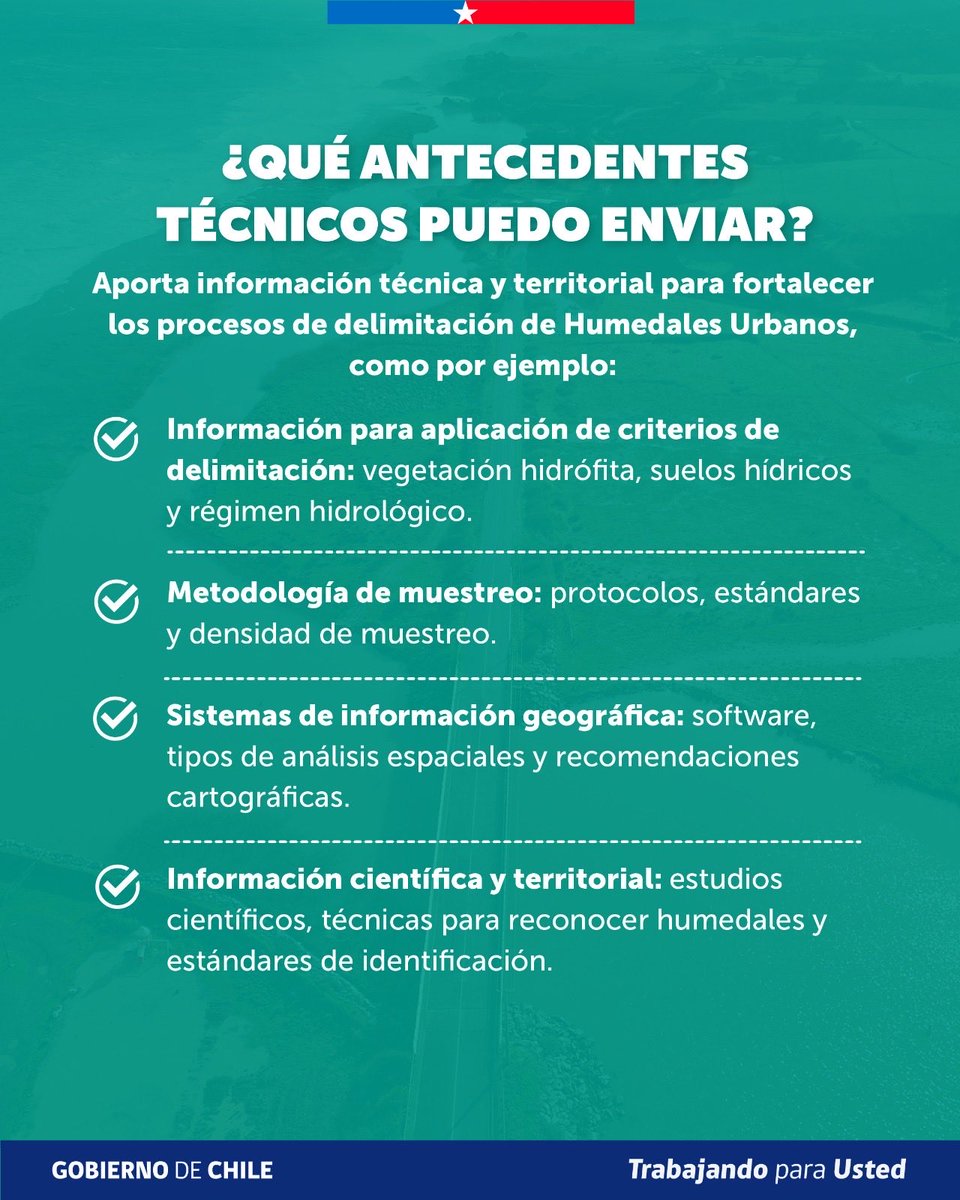 MMAChile's tweet photo. Ojo: Hasta el 10 de julio continúa abierto el proceso de Información Pública para la actualización de la Guía de Delimitación y Caracterización de Humedales Urbanos. Conoce la info técnica y territorial que puedes aportar o revisa la Guía vigente en: https://t.co/rz44U1FVVB https://t.co/n69FtWsmT2