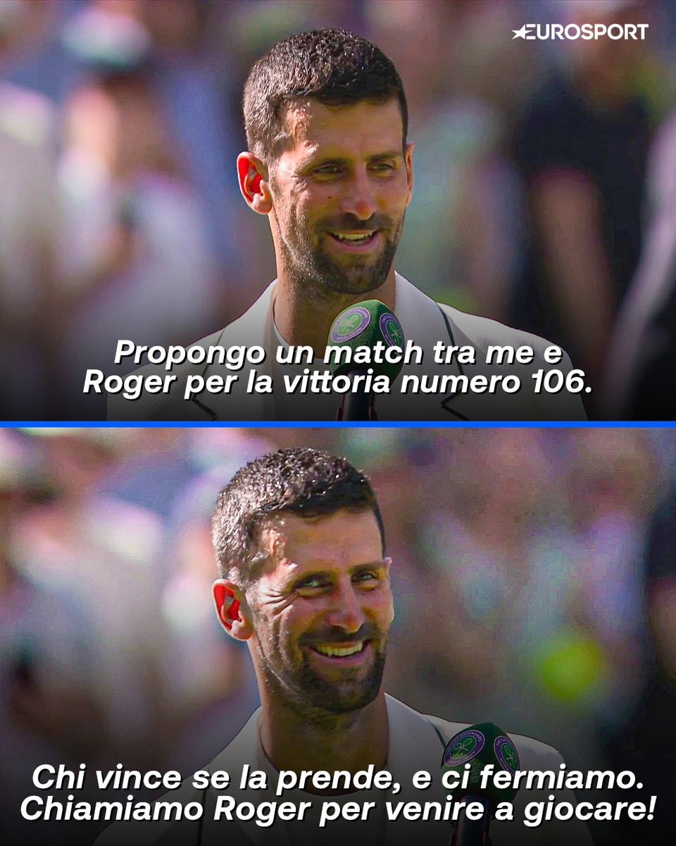 Eurosport_IT's tweet photo. Ma quanto sarebbe bello vederli ancora una volta, per l'ultima volta, calcare il centrale di Wimbledon?  😢👑

#Tennis #Djokovic #Federer #Wimbledon https://t.co/AEWZGXEpVT