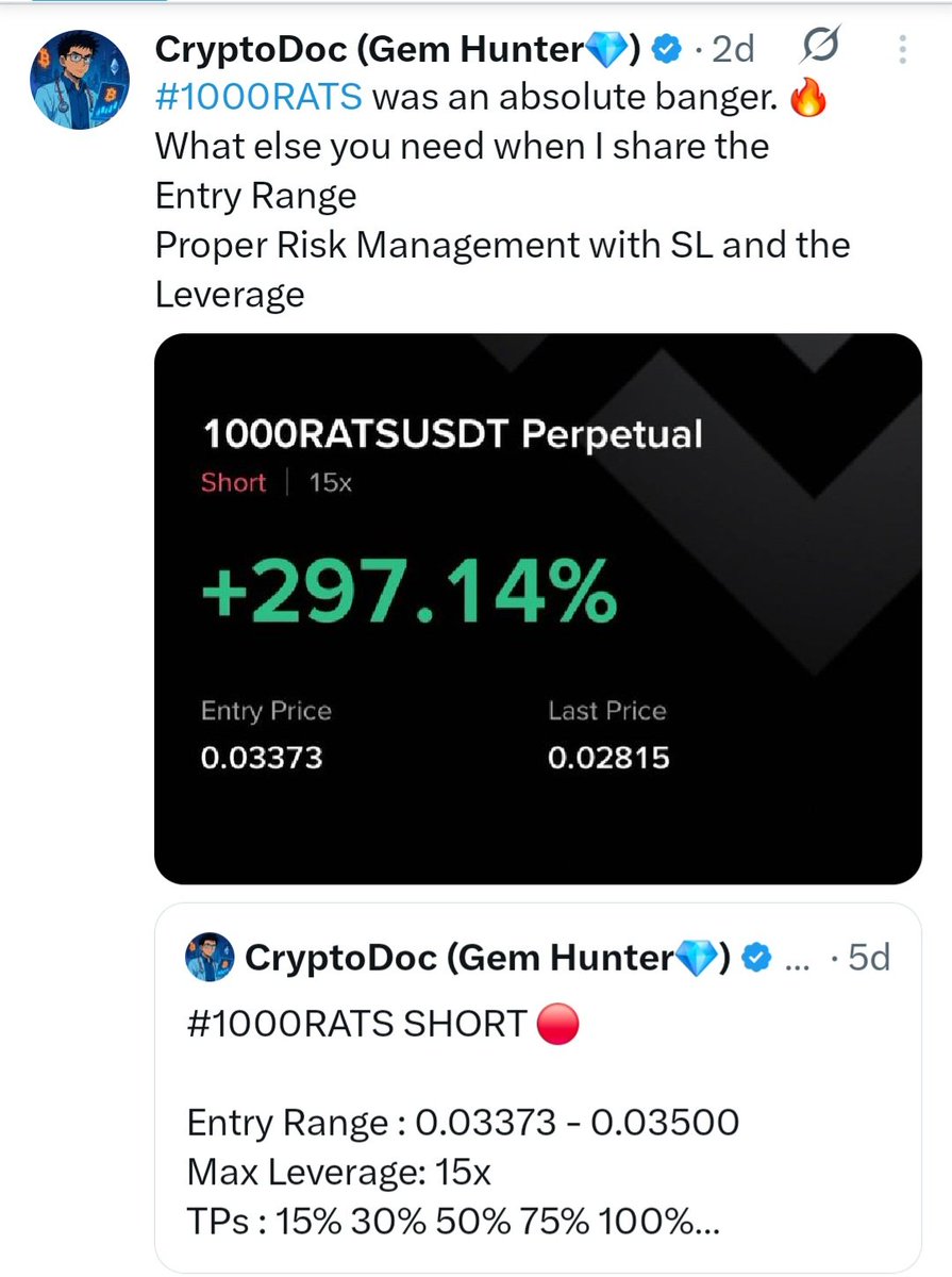 cryptodoc_'s tweet photo. Cryptodoc Fam June Recap ✍️
All trades were shared publicly.

✅ Win Rate: 78%
📈 26 Winning Trades
❌ 7 Stop Losses
⏳ 4 Limit Orders Not Triggered

$ADA (Short) Full TP ✅
$KAIA (Short) Full TP ✅️ (Round 1)  $USELESS (Short) TP2 ✅️ (Round 1)
#1000RATS (Short) Full TP ✅️
$DYDX (Short) SL ❌️
$FORM (Short) TP3 ✅️ (Round 1)
$ETH (Long) SL ❌️
$HBAR Full TP ✅️ (Round 1)
$ESPORTS SL ❌️
$RENDER Limit not hit
$PHA (Short) TP4 ✅️
$KITE (Long) TP3 ✅️ (Round 1)
$PARTI (Long) SL ❌️
$INJ (Long) Full TP ✅️
#4USDT (Long) Full TP ✅️ (Round 1)
$LIT SL ❌️
$FORM (Short) Full TP ✅️ (Round 2)
$VVV (Short) TP2 (Round 1)
$OPEN TP2 ✅
$KITE (Long) Full TP ✅️ (Round 2)
$HBAR SL ❌️ (Round 2)
$SUI (Long) TP2 ✅ $
$EPIC (Long) Full TP ✅️
$KAVA Limit not triggered
$FORM Limit not triggered
$VVV (Short) Full TP ✅️ (Round 2)
$WLD (Short) Full TP ✅
$ALLO (Short) TP1 ✅ 
$TRUTH (Long) TP3 ✅️ (Round 1)
$ASTER (Short) SL ❌️
$POPCAT (Long) TP3 ✅️
#4USDT (Long) TP2 ✅️ (Round 2)
$KAIA TP1 ✅️ (Round 2)
$RENDER Limit not hit
#USELESS (Short) TP3 ✅️ (Round 2)
$KITE (Short) — TP3 (Round 3) ✅ $MITO (Short) TP2 ✅️
$TRUTH (Long) Full TP ✅️ (Round 2)
$ROSE (Long) TP1 ✅️
$VVV (Short) Full TP ✅️ (Round 3)