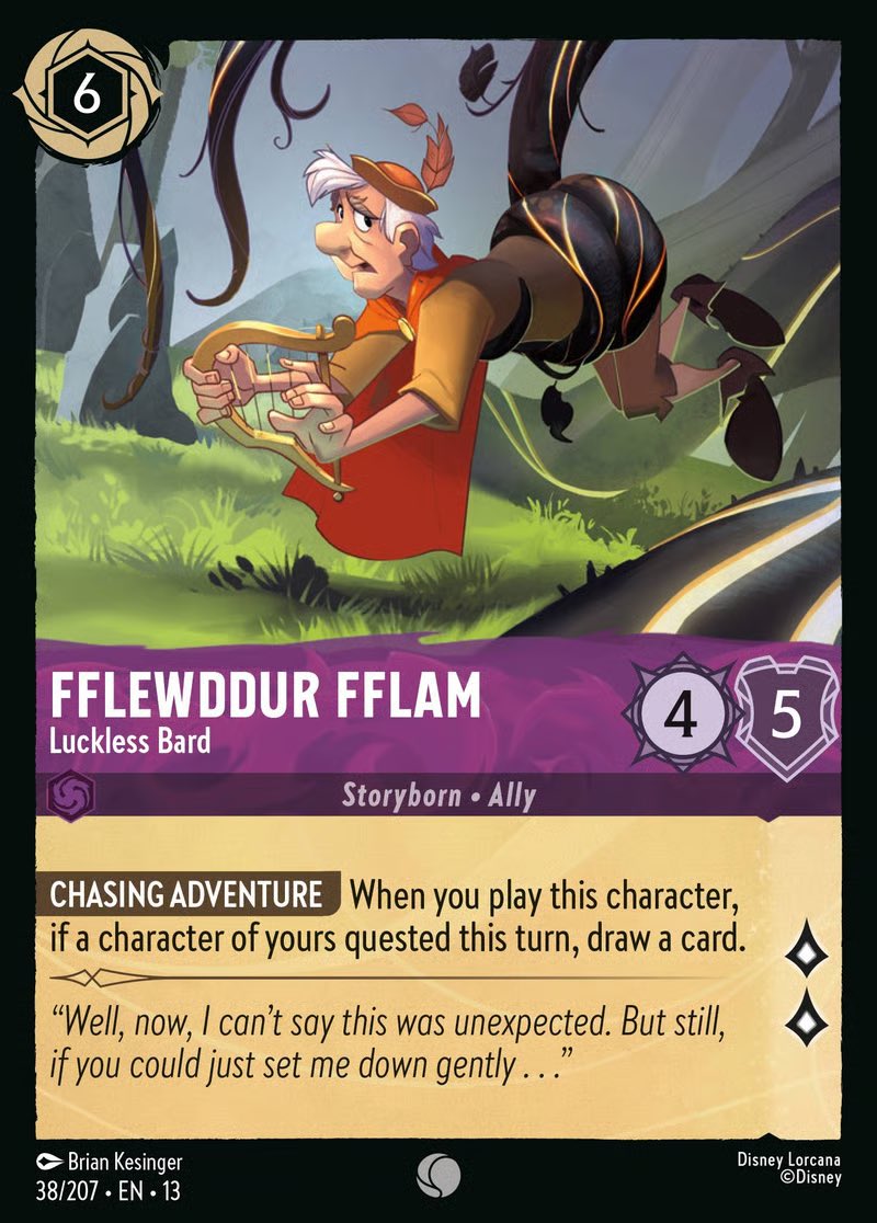 Questwithkole's tweet photo. My fav draft/sealed picks so far from each ink in the upcoming set #AttackoftheVine #Disney #Lorcana https://t.co/U6JO93LWOn