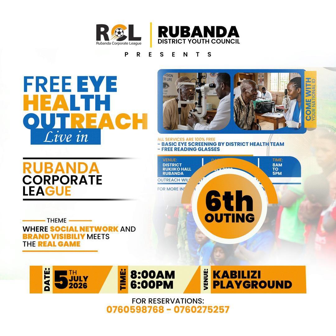 FootballRubanda's tweet photo. We’re pairing the 6th Outing with a massive community health drive.

July 5th | 8AM - 6PM
Kabirizi Playground 

#RCL2026 https://t.co/lDVHpuxP6n