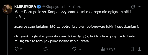 _tuniol's tweet photo. @Klepsydra_TT rzeczywiscie, jak typ którego piłka nożna już "nie jara" zabiera się za komentowanie jej to na pewno kogoś będzie obchodzić jego zdanie XDDDDD https://t.co/vTFhQvw1ka