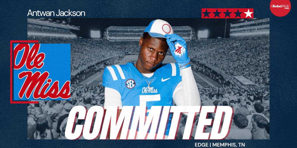 TheRebelWalk's tweet photo. The Rebs just beat Alabama and Missouri for elite 4-star EDGE Antwan Jackson, another statement win for Randall Joyner and Pete Golding on the trail. 

@LeeAnnHerringOM has more on @twanjjackson. ⤵️

READ: https://t.co/JVS4NsJt6c https://t.co/dmCtCKlBOU