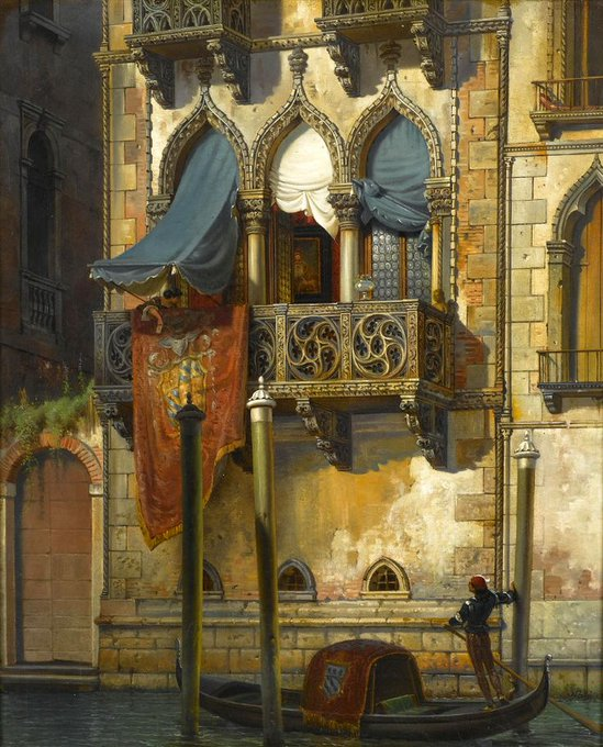 Art__Paintings's tweet photo. Friedrich von Nerly
German artist

A gondolier and his lover (on the far left of the balcony, holding a note) https://t.co/ybv9Ob7Ixx