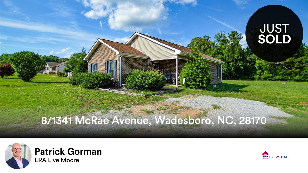 gormanp's tweet photo. 🛌 3 🛀 2
📍 8/1341 McRae Avenue, Wadesboro, NC, 28170

My latest sale on RateMyAgent.
NC 281527
https://t.co/3kBdNVcFyP

...
#ratemyagent #realestate https://t.co/3uGbiG6h7y