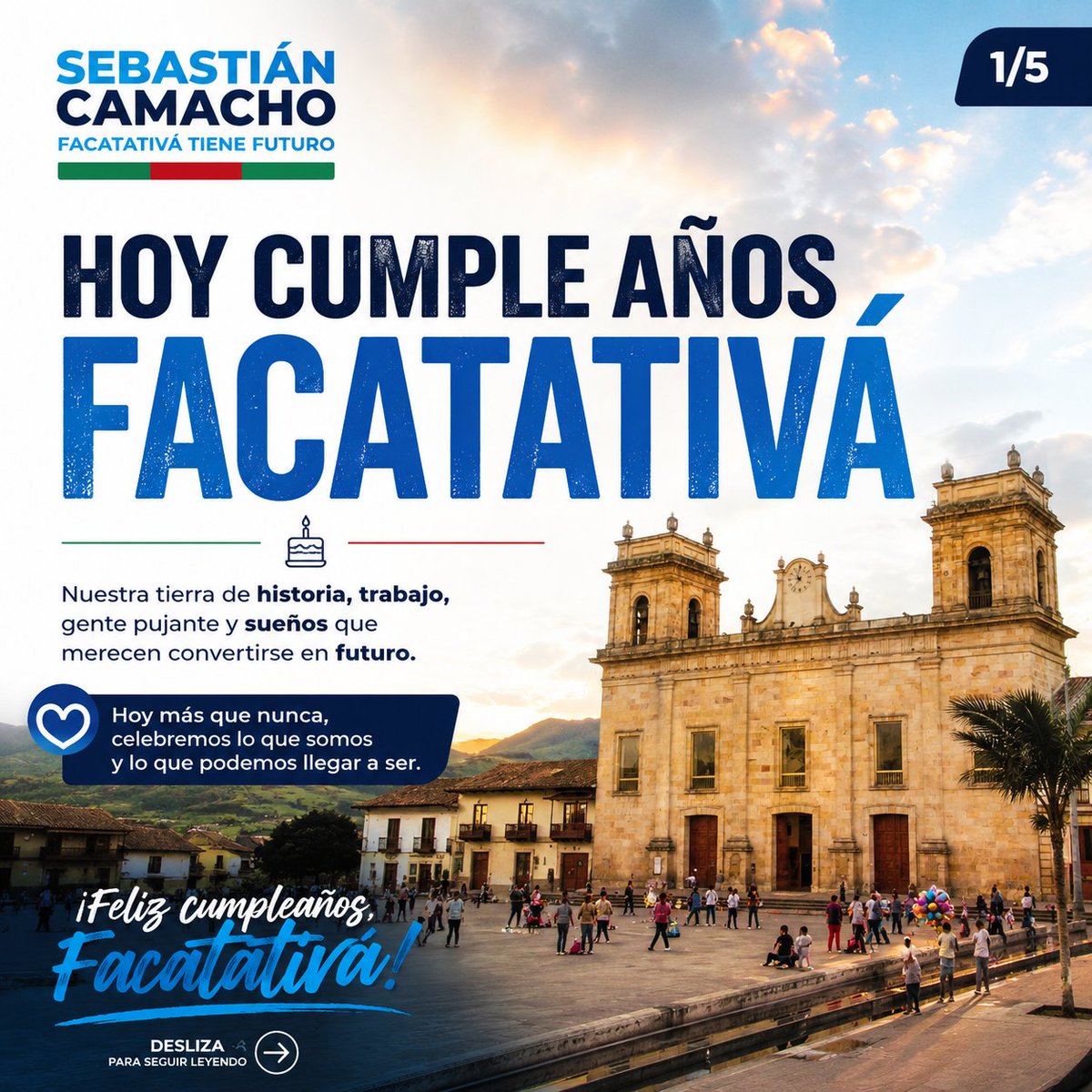 JohanSCamachoP's tweet photo. 🎉 Hoy celebramos a Facatativá, pero también nos hacemos una pregunta importante:
¿Estamos aprovechando todo el potencial que tiene nuestro municipio?
📍 Tenemos una ubicación privilegiada.📈 Somos un punto estratégico para Cundinamarca. https://t.co/okcpFaD46S